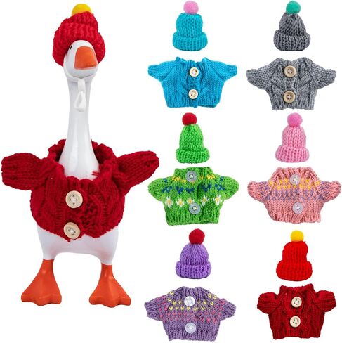 4 Pcs 7 inch Desk Goose Outfits Winter Mini Goose Clothes- Capes with Plush Collar, Christmas Santa Cape – Holiday Desk Decor Accessories in Saudi Arabia