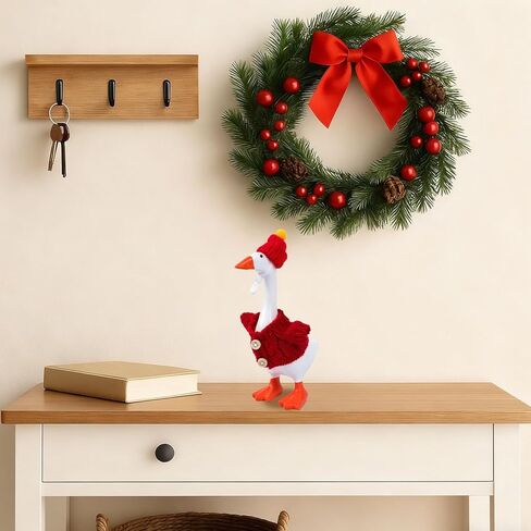 4 Pcs 7 inch Desk Goose Outfits Winter Mini Goose Clothes- Capes with Plush Collar, Christmas Santa Cape – Holiday Desk Decor Accessories in Saudi Arabia