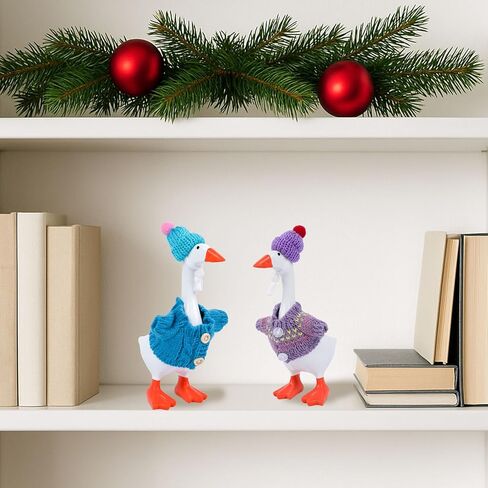 4 Pcs 7 inch Desk Goose Outfits Winter Mini Goose Clothes- Capes with Plush Collar, Christmas Santa Cape – Holiday Desk Decor Accessories in Saudi Arabia