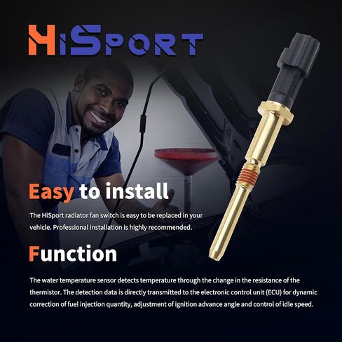 HiSport Cylinder Head Temperature Sensor - Compatible with Ford C-Max Escape Focus Mercury Mariner Milan Replaces 1S7F6G004AB 1S7Z6G004AA in Saudi Arabia
