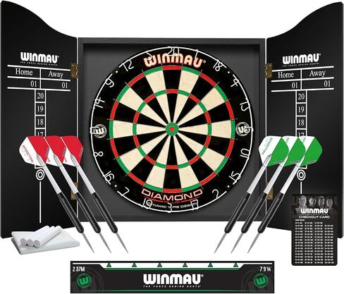 Winmau Professional Darts Set (Cabinet, Diamond Plus Dartboard and 6 Darts) in Saudi Arabia