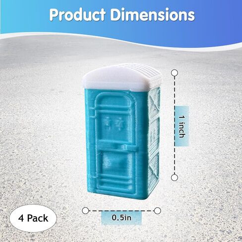 Porta Potty Valve Stem Caps – 4 Pack | Funny 3D Printed Tire Air Caps for Car, Truck | Gag Gift Accessory | Universal Fit, Schrader Valve, Weather-Resistant, No Tools Needed (Sky Blue) in Saudi Arabia