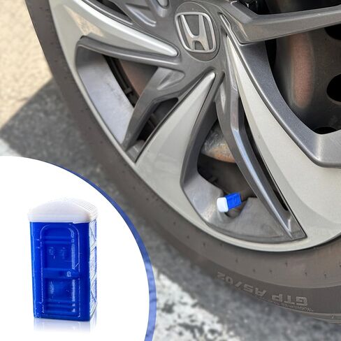 Porta Potty Valve Stem Caps – 4 Pack | Funny 3D Printed Tire Air Caps for Car, Truck | Gag Gift Accessory | Universal Fit, Schrader Valve, Weather-Resistant, No Tools Needed (Sky Blue) in Saudi Arabia