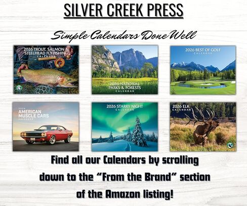 تقويم المتنزهات الوطنية 2026 - صور المتنزهات والغابات الوطنية الأمريكية - 12 × 12 بوصة - تقويم الحائط - مطبعة سيلفر كريك in Kuwait