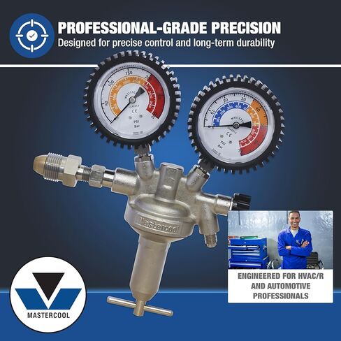 Mastercool (53010-AUT Silver Pressure Test Regulator Kit with R134a Coupler, Black in Kuwait