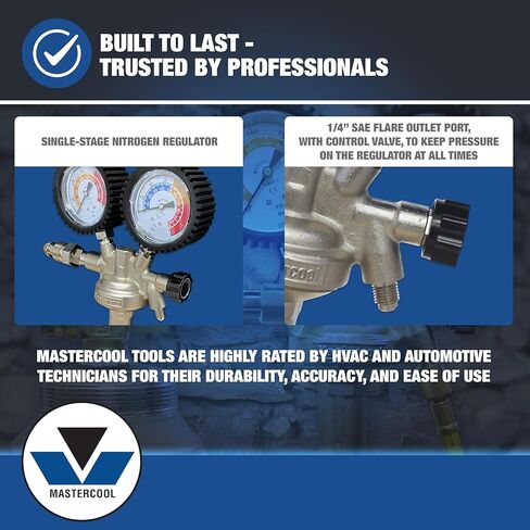 Mastercool (53010-AUT Silver Pressure Test Regulator Kit with R134a Coupler, Black in Kuwait