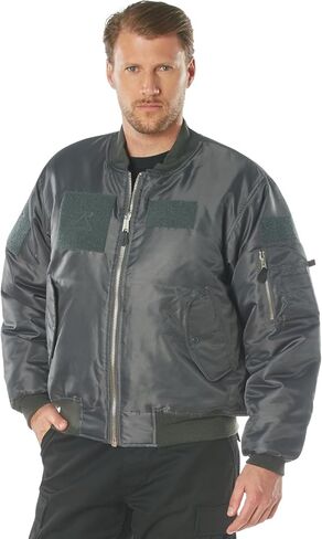 Rothco Flight Jacket with Patches - Iconic MA-1 Aviator Bomber Jacket - Black - Large in Saudi Arabia