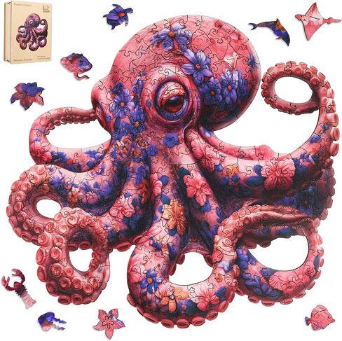 Leodozzio Wooden Puzzles for Adults & Kids, Sea Turtle Ocean Jigsaw Puzzles 200 Pieces, 5MM Thick Unique Shaped Animal Wood Puzzle, Gift for Grandkids, Family Christmas Game, Home Decor, 11.2x11.2in in Saudi Arabia