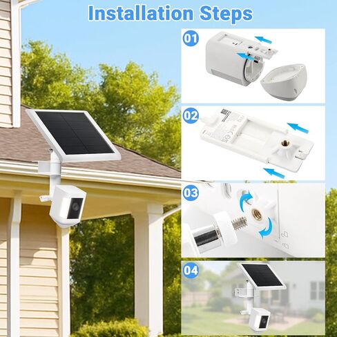 حامل تثبيت مزراب 2 في 1 بدون مثقاب للكاميرات الحلقية والألواح الشمسية | حامل كاميرا أمان خارجي قابل للتعديل 360 درجة، توافق عالمي مقاوم للطقس in Kuwait