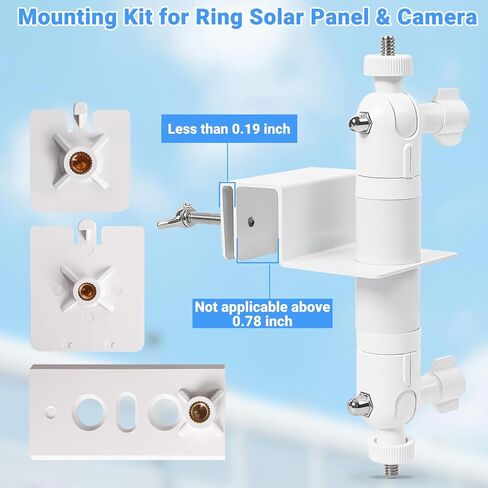 حامل تثبيت مزراب 2 في 1 بدون مثقاب للكاميرات الحلقية والألواح الشمسية | حامل كاميرا أمان خارجي قابل للتعديل 360 درجة، توافق عالمي مقاوم للطقس in Kuwait