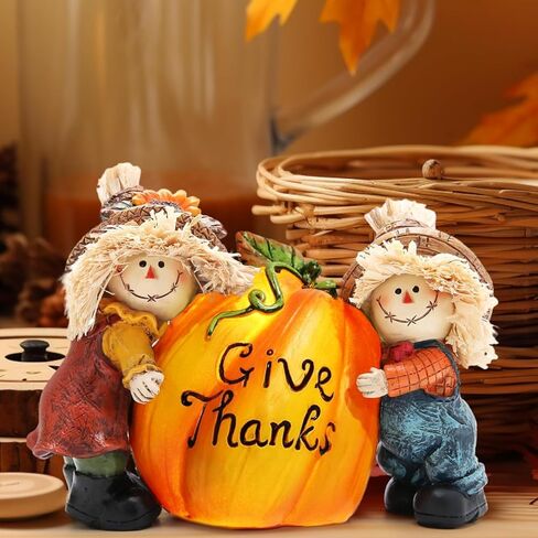 Hodao Autumn Thanksgiving Scarecrow Decoration Handmade Thanksgiving Decoration for Living Room Garden Dining Room Decoration Gifts in Saudi Arabia