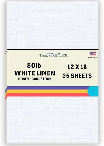150 Bright White Linen 80# Cover Paper Sheets - 3.5 X 5.5 Inches USPS Standard Postcard Card Size - 80 lb/Pound Card Weight - Fine Linen Textured Finish in Kuwait