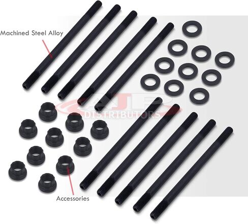 AJP Distributors JDM Upgrade 10-Piece Cylinder Head Stud Bolt Nuts Kit Compatible/Replacement For Civic CRX Del Sol D15 D16 D16A6 D16Z6 VTEC D-Series SOHC Engine Motor 88 89 90 91 92 93 94 95 96 97 in Saudi Arabia
