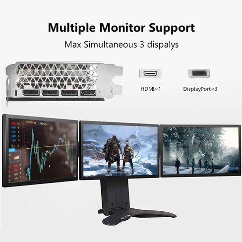 AISURIX RX 5500 XT 8gb GDDR6 Graphics Card,128 Bit, 3XDP, HDMI, PCI Express 4.0X8, 8pin with Fan Intelligent System,Gaming PC Computer Video Cards with 3X DisplayPort +1X HDMI (Style 1) in Kuwait