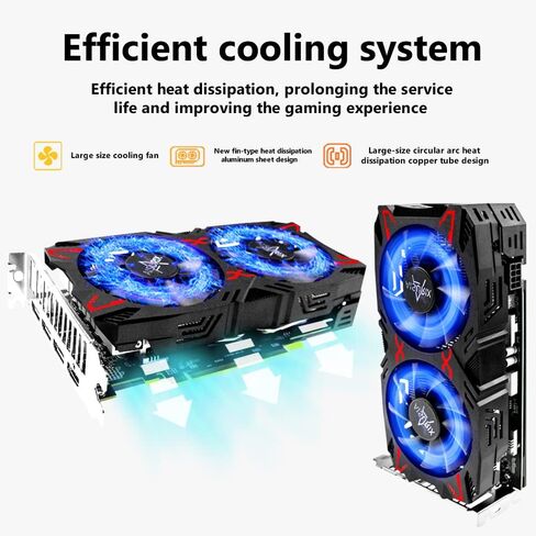 AISURIX RX 5500 XT 8gb GDDR6 Graphics Card,128 Bit, 3XDP, HDMI, PCI Express 4.0X8, 8pin with Fan Intelligent System,Gaming PC Computer Video Cards with 3X DisplayPort +1X HDMI (Style 1) in Kuwait