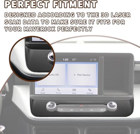 Muslogy Compatible with Ford Maverick Trim Piece Around Radio Controls Center Console Radio Multimedia Control Volume Knob Trim Cover 2022 2023 2024 Accessories (Matt Black) in Saudi Arabia