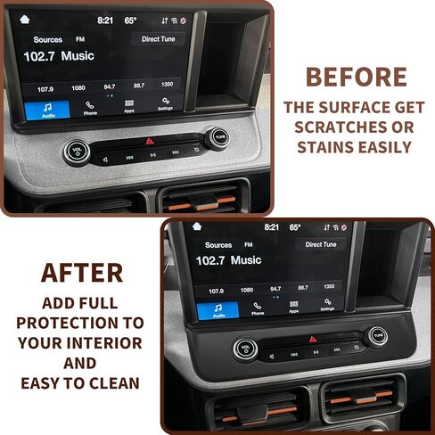 Muslogy Compatible with Ford Maverick Trim Piece Around Radio Controls Center Console Radio Multimedia Control Volume Knob Trim Cover 2022 2023 2024 Accessories (Matt Black) in Saudi Arabia