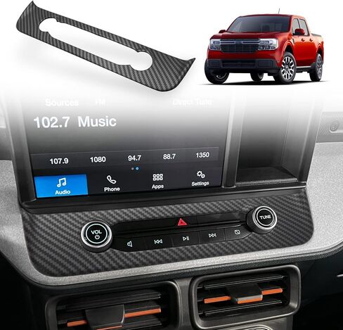 Muslogy Compatible with Ford Maverick Trim Piece Around Radio Controls Center Console Radio Multimedia Control Volume Knob Trim Cover 2022 2023 2024 Accessories (Matt Black) in Saudi Arabia