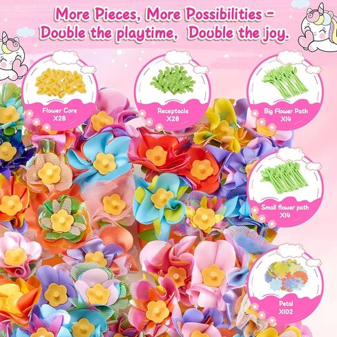 مجموعة أدوات باقة الزهور اليدوية من هامدول للفتيات من سن 4 إلى 8 سنوات، مجموعة صناعة الزهور من القماش الإبداعي، لعبة جذعية تعليمية للأطفال 5 6 7 8، فنون وحرف ما قبل المدرسة هدية عيد ميلاد أو عيد الميلاد للبنين والبنات in Kuwait