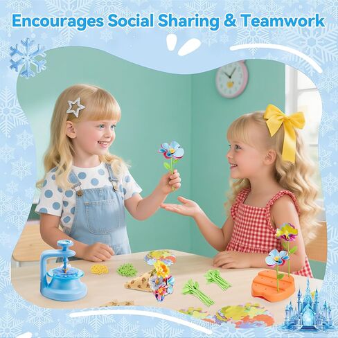 مجموعة أدوات باقة الزهور اليدوية من هامدول للفتيات من سن 4 إلى 8 سنوات، مجموعة صناعة الزهور من القماش الإبداعي، لعبة جذعية تعليمية للأطفال 5 6 7 8، فنون وحرف ما قبل المدرسة هدية عيد ميلاد أو عيد الميلاد للبنين والبنات in Kuwait