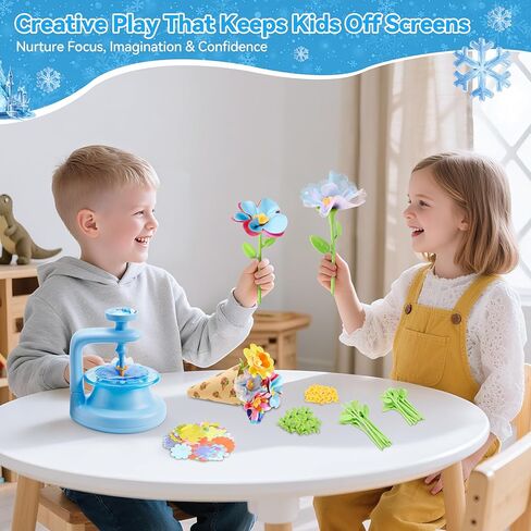 مجموعة أدوات باقة الزهور اليدوية من هامدول للفتيات من سن 4 إلى 8 سنوات، مجموعة صناعة الزهور من القماش الإبداعي، لعبة جذعية تعليمية للأطفال 5 6 7 8، فنون وحرف ما قبل المدرسة هدية عيد ميلاد أو عيد الميلاد للبنين والبنات in Kuwait
