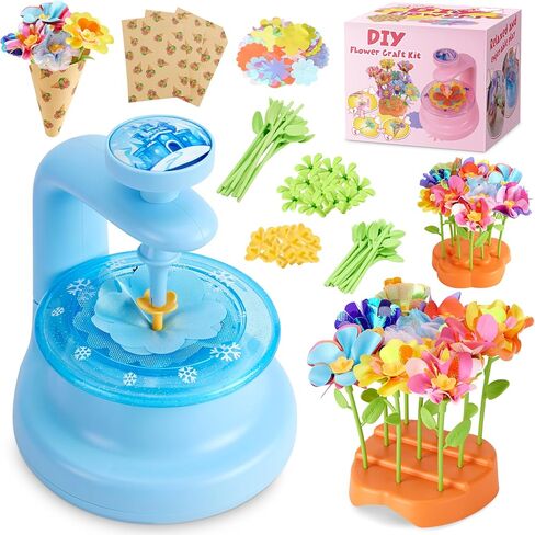 Hamdol DIY Flower Bouquet Craft Kit for Girls Ages 4-8, Creative Fabric Flower Making Set, Educational STEM Toy for Kids 5 6 7 8, Preschool Arts & Crafts Birthday or Christmas Gift for Boys and Girls in Saudi Arabia