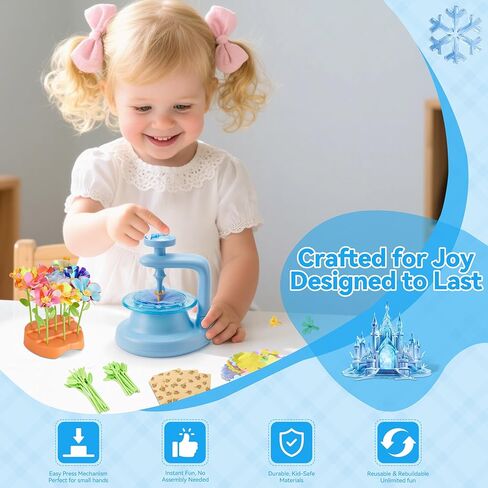 Hamdol DIY Flower Bouquet Craft Kit for Girls Ages 4-8, Creative Fabric Flower Making Set, Educational STEM Toy for Kids 5 6 7 8, Preschool Arts & Crafts Birthday or Christmas Gift for Boys and Girls in Saudi Arabia