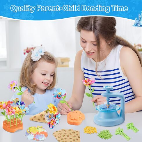 Hamdol DIY Flower Bouquet Craft Kit for Girls Ages 4-8, Creative Fabric Flower Making Set, Educational STEM Toy for Kids 5 6 7 8, Preschool Arts & Crafts Birthday or Christmas Gift for Boys and Girls in Saudi Arabia