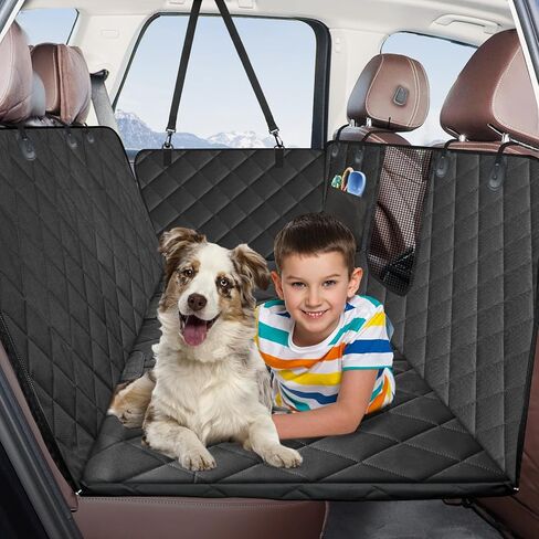 Kytely Dog Car Seat Cover for Back Seat,Waterproof Hammock with Mesh Window, Anti-Scratch Nonslip Car Seat Protector for Dogs, 600D Heavy Duty Dog Seat Cover for Cars Trucks and Suvs in Kuwait