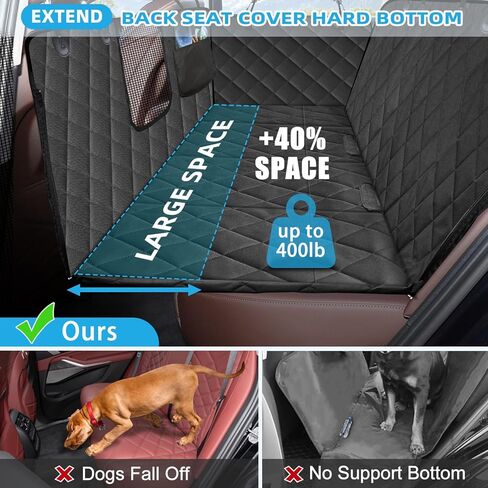 Kytely Dog Car Seat Cover for Back Seat,Waterproof Hammock with Mesh Window, Anti-Scratch Nonslip Car Seat Protector for Dogs, 600D Heavy Duty Dog Seat Cover for Cars Trucks and Suvs in Kuwait