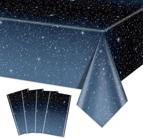 9 Pcs Galaxy Tablecloths, 84 x 84 ''Space Explore Theme Plastic Table Cloth Disposable Use for Kids Outer Space Stars Theme Birthday Decorations in Saudi Arabia
