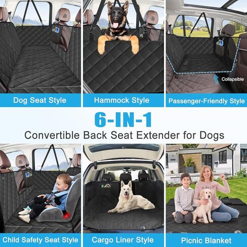 Kytely Dog Car Seat Cover for Back Seat,Waterproof Hammock with Mesh Window, Anti-Scratch Nonslip Car Seat Protector for Dogs, 600D Heavy Duty Dog Seat Cover for Cars Trucks and Suvs in Kuwait