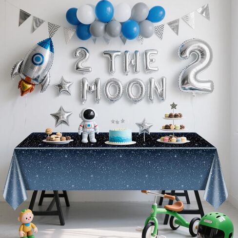 9 Pcs Galaxy Tablecloths, 84 x 84 ''Space Explore Theme Plastic Table Cloth Disposable Use for Kids Outer Space Stars Theme Birthday Decorations in Saudi Arabia