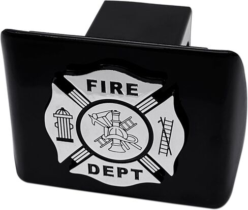 Elektroplate Fire Department Maltese Cross Chrome & Black All Metal Black Hitch Cover for Trucks and SUVs | Fits Standard 2" Trailer Hitch Receivers | Premium Weatherproof in Saudi Arabia