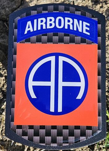 Freedom Forged 82nd Airborne Division Trailer Hitch Cover, Heavy-Duty Steel Construction, Black Powder Coat Finish, 2 Inch Receiver, Military Veteran Truck Accessory, Made in USA in Saudi Arabia