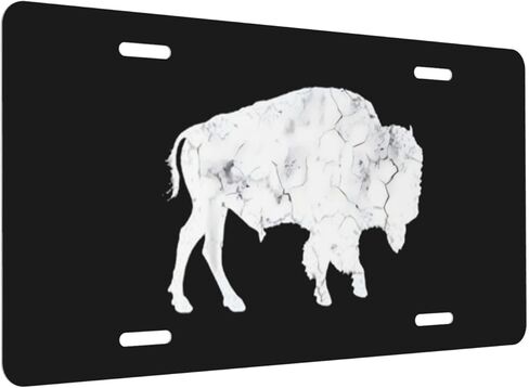 Buffalo Retro Bison Animal Lover- License Plate Aluminum Decorative Front License Plates Funny Metal Car Plate 6"X12" Novelty Vanity Tag Cover with 4 Holes Car Decor Accessory in Saudi Arabia