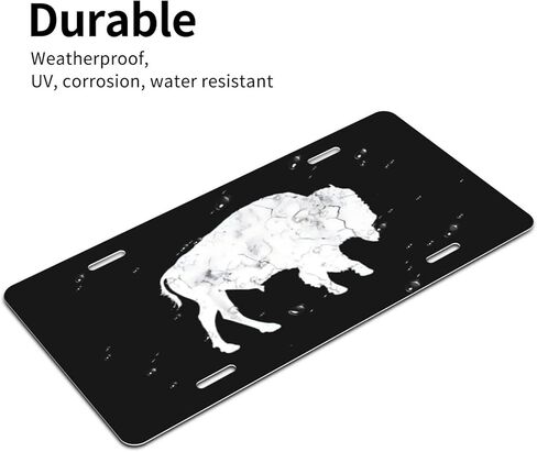 Buffalo Retro Bison Animal Lover- License Plate Aluminum Decorative Front License Plates Funny Metal Car Plate 6"X12" Novelty Vanity Tag Cover with 4 Holes Car Decor Accessory in Saudi Arabia