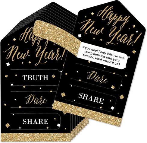 Big Dot of Happiness New Year’s Eve - Gold - New Years Eve Party Game Pickle Cards - Truth, Dare, Share Pull Tabs - Set of 12 in Saudi Arabia