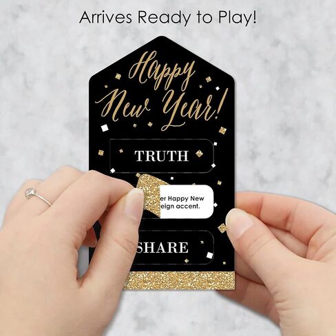 Big Dot of Happiness New Year’s Eve - Gold - New Years Eve Party Game Pickle Cards - Truth, Dare, Share Pull Tabs - Set of 12 in Saudi Arabia