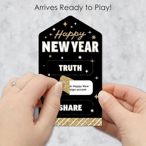 Big Dot of Happiness New Year’s Eve - Gold - New Years Eve Party Game Pickle Cards - Truth, Dare, Share Pull Tabs - Set of 12 in Saudi Arabia