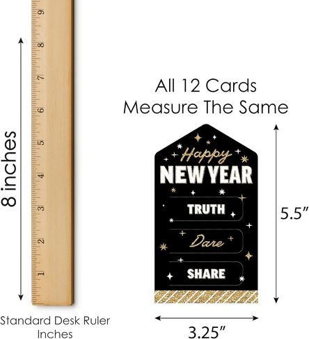 Big Dot of Happiness New Year’s Eve - Gold - New Years Eve Party Game Pickle Cards - Truth, Dare, Share Pull Tabs - Set of 12 in Saudi Arabia