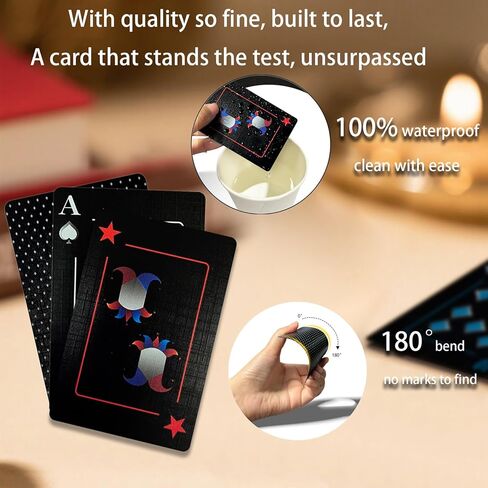 أوراق لعب Ben Niu Classic Totem باللون الأسود المقاومة للماء، سطح فريد من نوعه، بطاقات بوكر بلاستيكية، بطاقات لعب مبتكرة وجديدة لحمام السباحة وليالي الألعاب (إصدار محدود) in Saudi Arabia