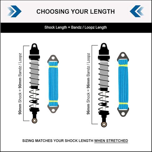 DEEZ Shock BANDZ: [Patent Pending] High-Performance Shock Bands for RC Cars & Vehicles (for Scales 1/8, 1/10, 1/18), 2-Pack, RC Shock Absorbers for Crawlers, Improve Climbing & Control in Saudi Arabia
