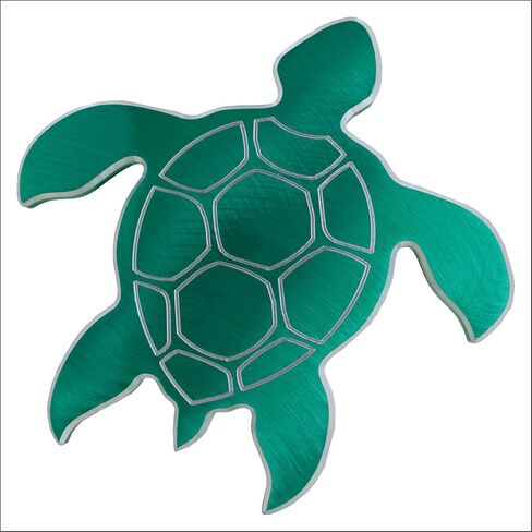 Island Hitch Covers Made in USA Machined from 1/4" Thick 6061 Aluminum in Turtle Design 2" Plug to Prevent Rust Approximate Size 5" X 5" Powder Coated and Laser Engraved (Turtle-Green) in Saudi Arabia