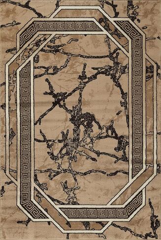 GLORY RUGS Modern Abstract Trellis Area Rug 5x7 Rugs Cream Beige for Home Office Bedroom and Living Room in Saudi Arabia
