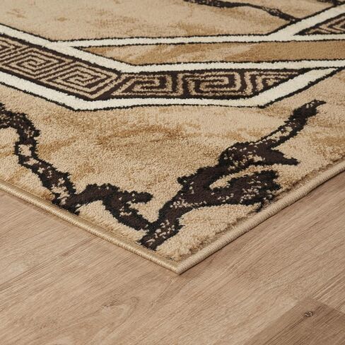 GLORY RUGS Modern Abstract Trellis Area Rug 5x7 Rugs Cream Beige for Home Office Bedroom and Living Room in Saudi Arabia