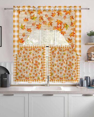 Spring Bee Tulip Sunflower Swag Valance Kitchen Curtains, Rod Pocket Valance Curtain Panels for Bedroom Living Room Bathroom Cafe Windows, Summer Red Truck Flower Floral 56''x36'' in Saudi Arabia