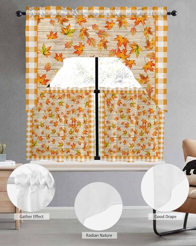 Spring Bee Tulip Sunflower Swag Valance Kitchen Curtains, Rod Pocket Valance Curtain Panels for Bedroom Living Room Bathroom Cafe Windows, Summer Red Truck Flower Floral 56''x36'' in Saudi Arabia
