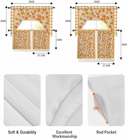 Spring Bee Tulip Sunflower Swag Valance Kitchen Curtains, Rod Pocket Valance Curtain Panels for Bedroom Living Room Bathroom Cafe Windows, Summer Red Truck Flower Floral 56''x36'' in Saudi Arabia