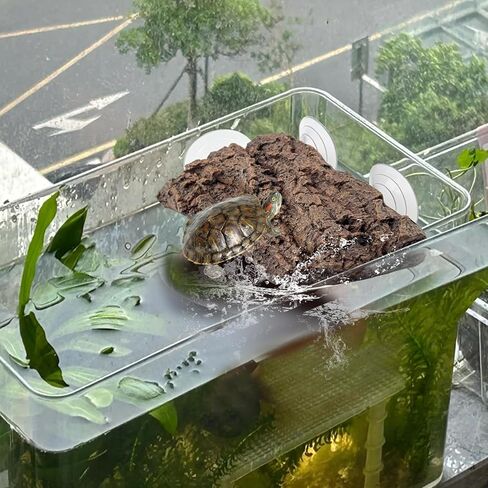 kathson Reptile Rock Hideout Cave,Tortoise Hide Caves,Resin Hides Shelter,Reptile Green Plant Decoration Habitat Decor Terrarium Accessories for Lizards Bearded Dragon Gecko Turtles Spiders in Kuwait